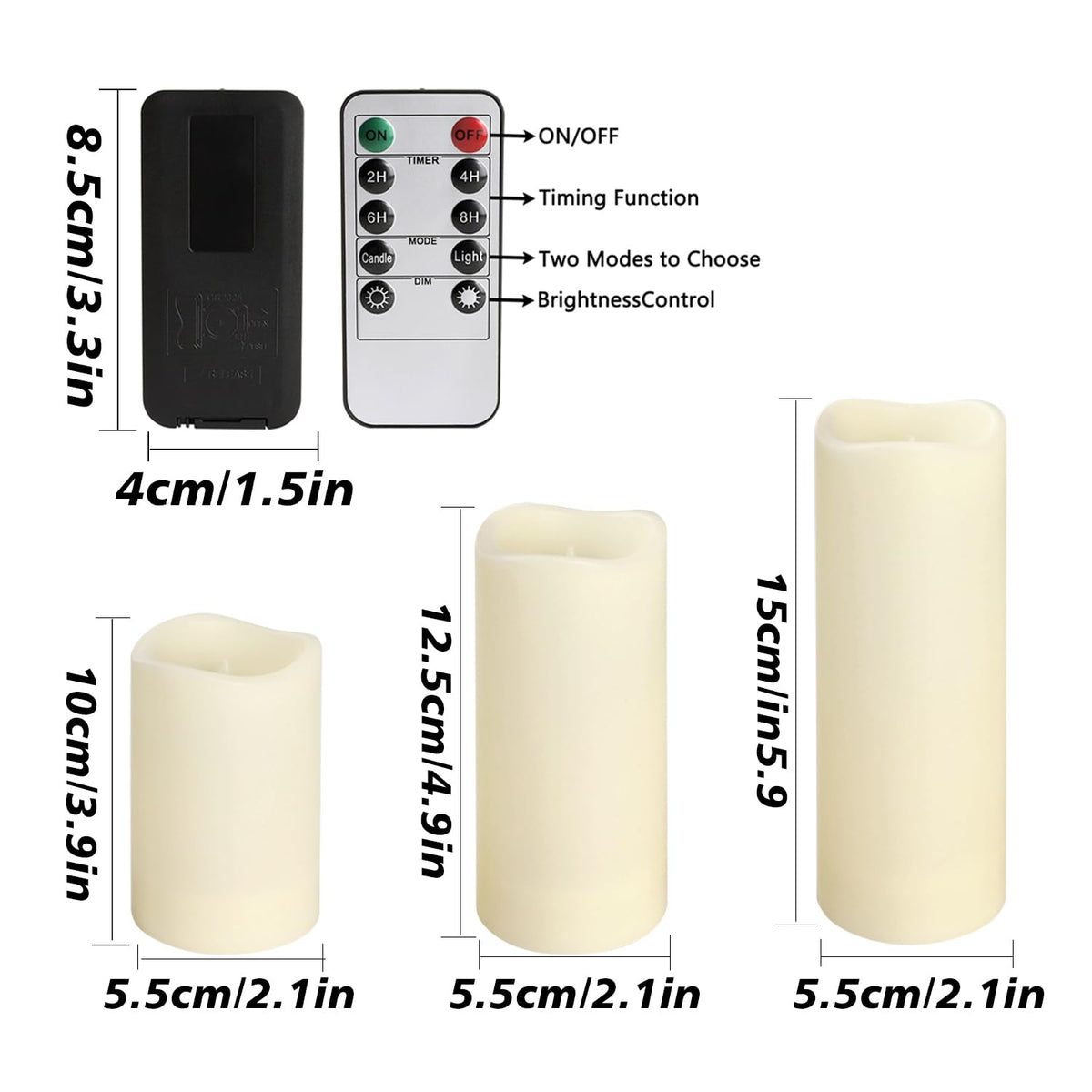 36 Pack Flameless Waterproof Indoor Outdoor Led Candles Equipped with Remote Controls and Timer, Ideal for Home Decor,Weddings, Festive(Three Sizes) 🍁 All In One Marketplace Canada