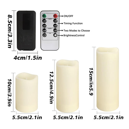 36 Pack Flameless Waterproof Indoor Outdoor Led Candles Equipped with Remote Controls and Timer, Ideal for Home Decor,Weddings, Festive(Three Sizes) 🍁 All In One Marketplace Canada