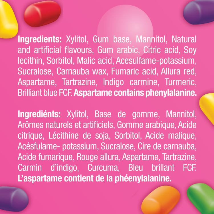HUBBA BUBBA Minis, SKITTLES Flavoured, Sugar-Free Bubble Gum Resealable Bottle, 40 pieces, 6 Packs