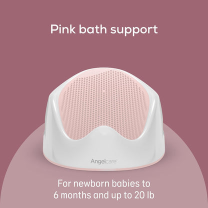 Angelcare Baby Bath Support, Pink, Birth to 6 Months, Made in Canada