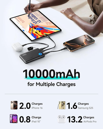 INIU 45W Fast Charging Power Bank, Smaller 10000mAh Travel Portable Charger