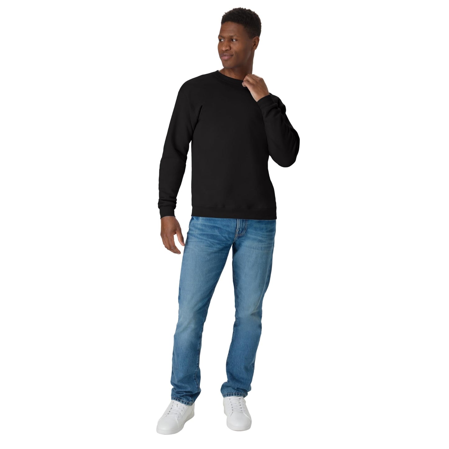Hanes Men's Sweatshirt, EcoSmart Fleece Crewneck Sweatshirt, Cotton-Blend Fleece Sweatshirt, Plush Fleece Pullover Sweatshirt, Black, Large 🍁 All In One Marketplace Canada