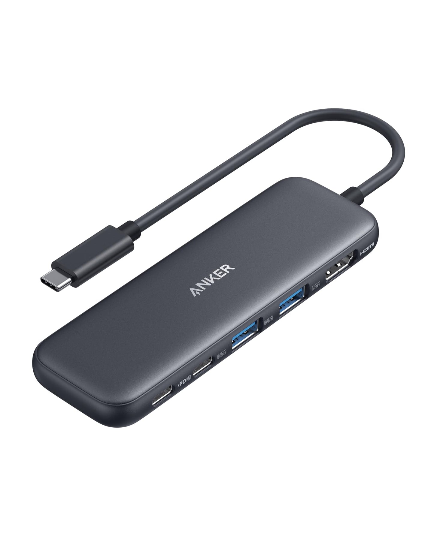 Anker USB C Hub, 5-in-1 USBC to HDMI Splitter with 4K Display, 1 x Powered USB-C 5Gbps & 2×Powered USB-A 3.0 5Gbps Data Ports for MacBook Pro, MacBook Air, Dell and More - Available at All In One Marketplace Canada