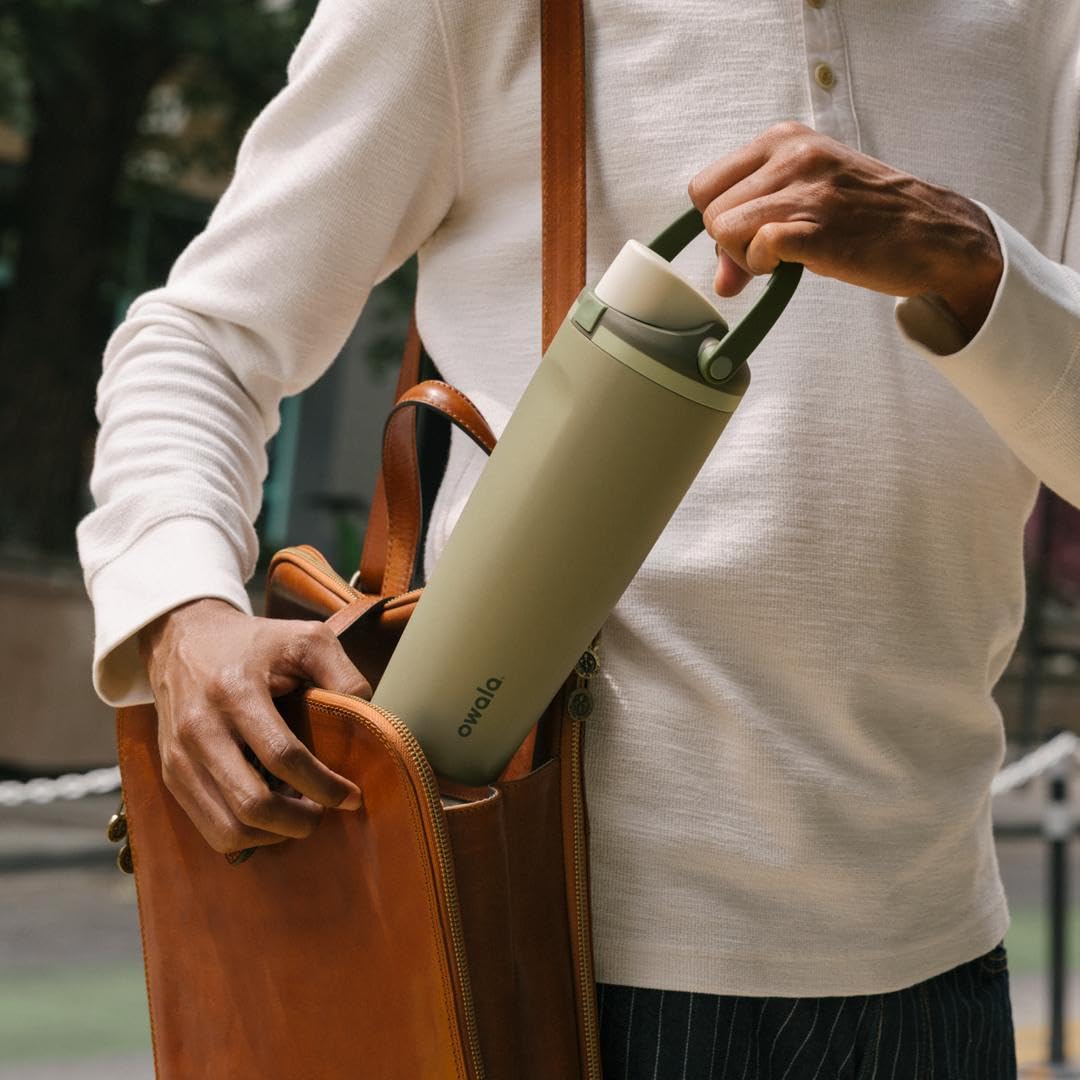 Owala FreeSip Sway Insulated Stainless Steel Water Bottle with Two-Way Spout, Built-In Straw and Bucket Handle, Made for Travel, School, and Sports, 40oz, BPA Free, Leak Proof, Off Road