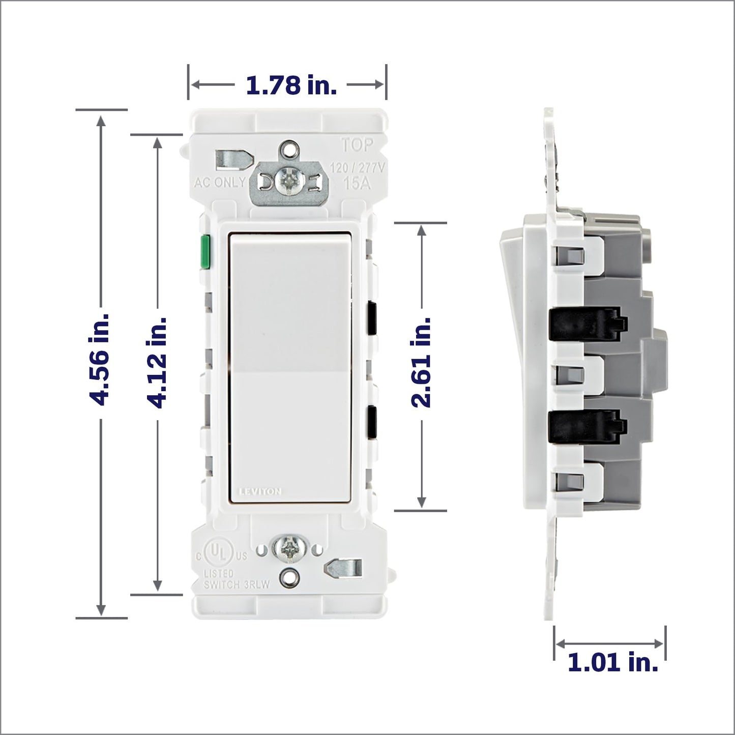Leviton 10-Pack Lever Edge 15 Amp Single Pole Decora Switch, E5601-0MW, White Leviton