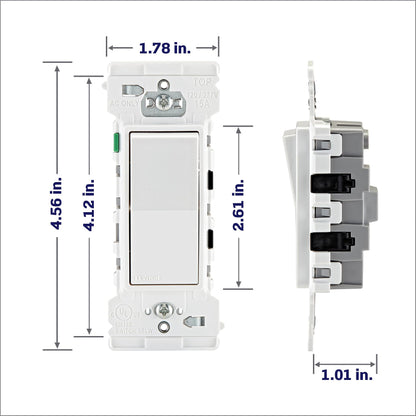 Leviton 10-Pack Lever Edge 15 Amp Single Pole Decora Switch, E5601-0MW, White Leviton