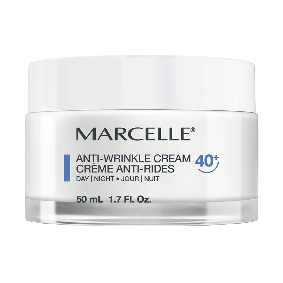 Marcelle Anti-Wrinkle Cream 40+, Day & Night, Anti-Aging Cream, Reduces Fine Lines & Wrinkles, 24H Hydration, Fragrance-Free, Hypoallergenic, Cruelty-Free, 50 mL
