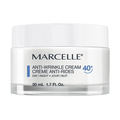 Marcelle Anti-Wrinkle Cream 40+, Day & Night, Anti-Aging Cream, Reduces Fine Lines & Wrinkles, 24H Hydration, Fragrance-Free, Hypoallergenic, Cruelty-Free, 50 mL