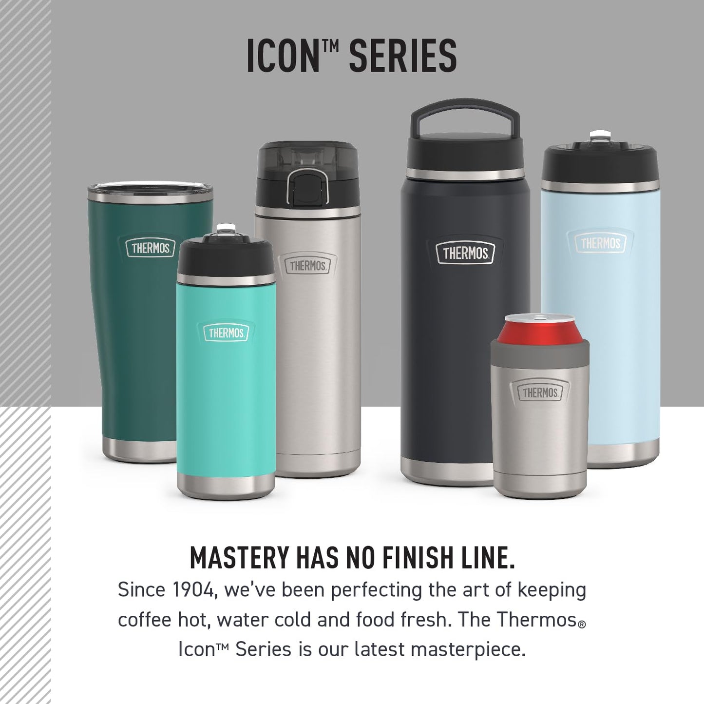 THERMOS, ICON Series, Stainless Steel Beverage Bottle, Granite, 1.2 L Thermos