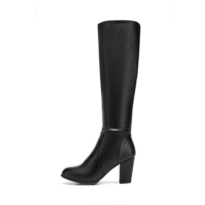 DREAM PAIRS Women Knee High Chunky Slouch Boots,Black/Pu,8.5 🍁 All In One Marketplace Canada