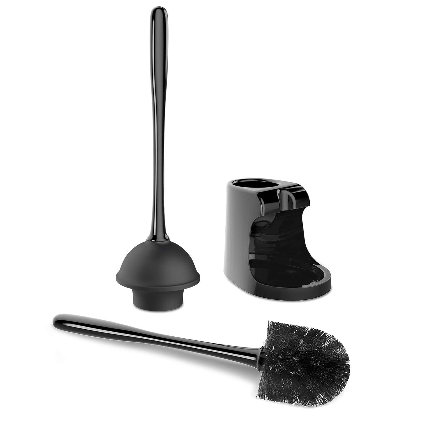 MR.SIGA Toilet Plunger and Bowl Brush Combo for Bathroom Cleaning, Black, 1 Set - Available at All In One Marketplace Canada