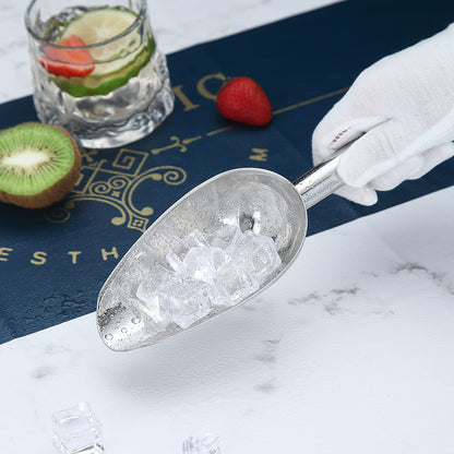 Berglander Stainless Steel Ice Scoop 6 OZ, Multipurpose Scoop for Ice Maker, Candy, Kitchen, Bar, Party, Wedding, Pet, Animal, Dog Food, Beach Shovel (Silver)