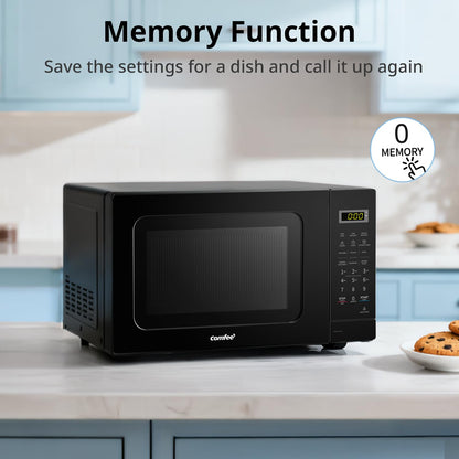COMFEE' CM-M201K(BK) Countertop Microwave Oven with Express Cook, 6 Preset Menus and Kitchen Timer, 20L, 700W, Black COMFEE'