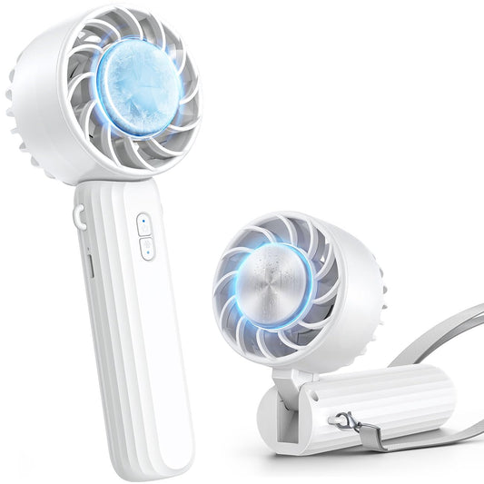 Lamicall Frozen Pad Handheld Fan, Cooling Plate Portable Fan - Refrigerating Freezer Pad, 5s Instant Cooling to 10°C Ice Cool, Mini Air Conditioner with 3 Speeds, Desk Table with Lanyard, Mom Gift