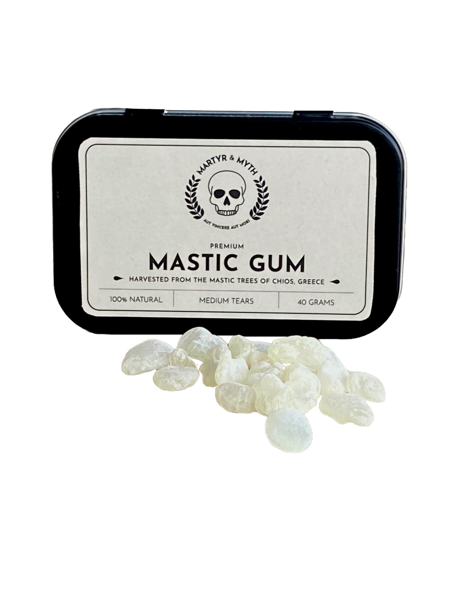 Martyr & Myth Mastic Gum – 40g Pure Greek Resin from Chios | Natural, Sugar-Free Plant-Based Chewing Gum