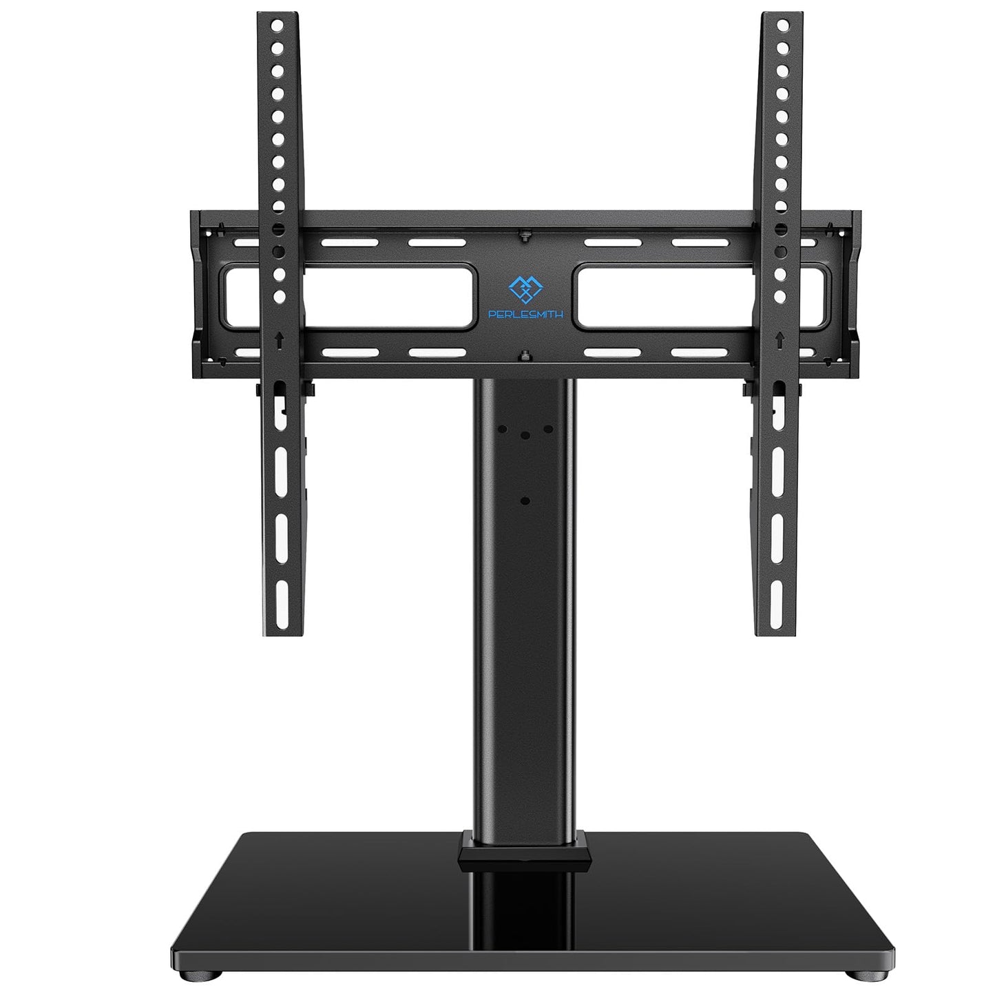 PERLESMITH Swivel Universal TV Stand/Base - Table Top TV Stand for 24-60 inch LCD LED TVs - Height Adjustable TV Mount Stand with Tempered Glass Base, VESA 400x400mm, Holds up to 99lbs PSTVS09 PERLESMITH