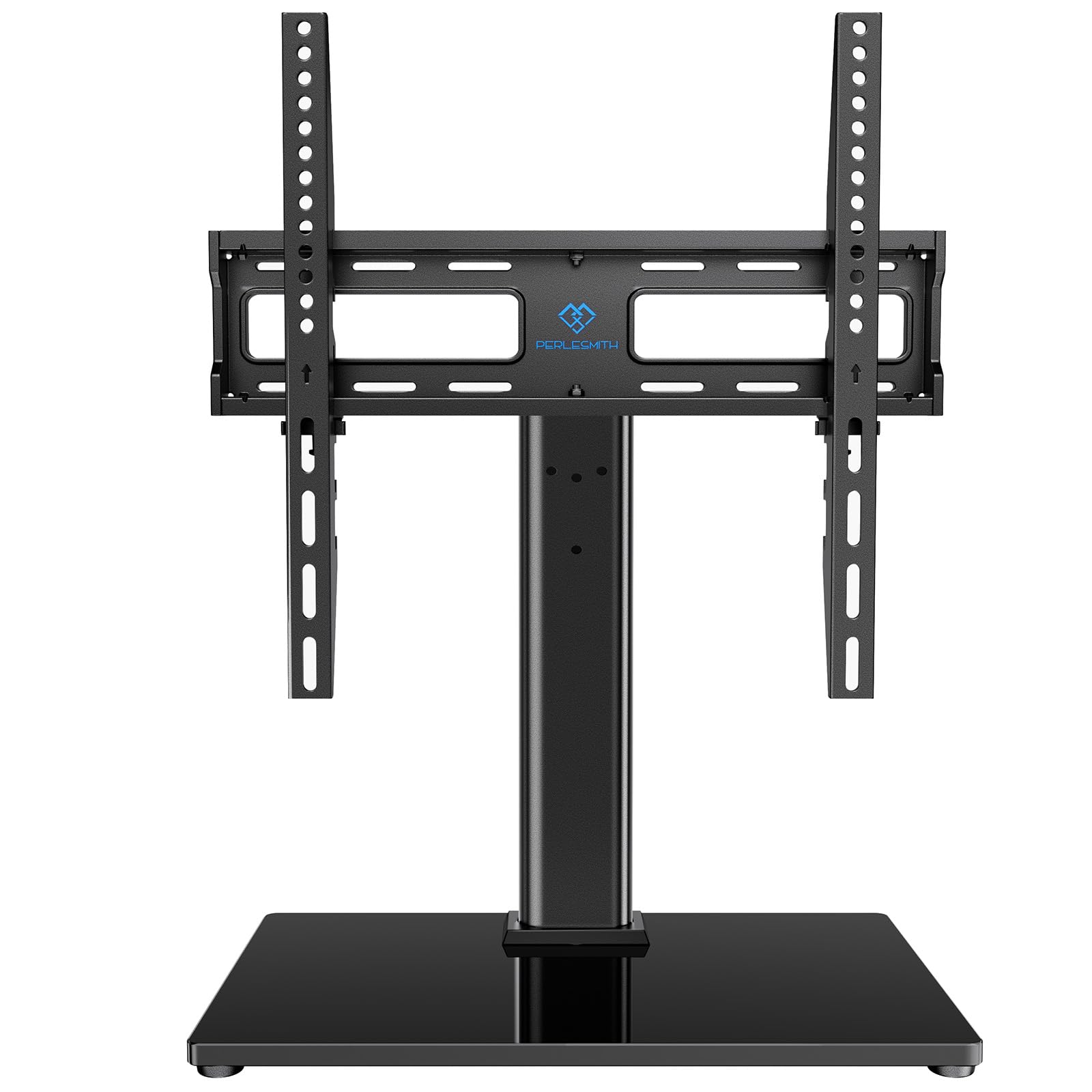 PERLESMITH Swivel Universal TV Stand/Base - Table Top TV Stand for 24-60 inch LCD LED TVs - Height Adjustable TV Mount Stand with Tempered Glass Base, VESA 400x400mm, Holds up to 99lbs PSTVS09 PERLESMITH