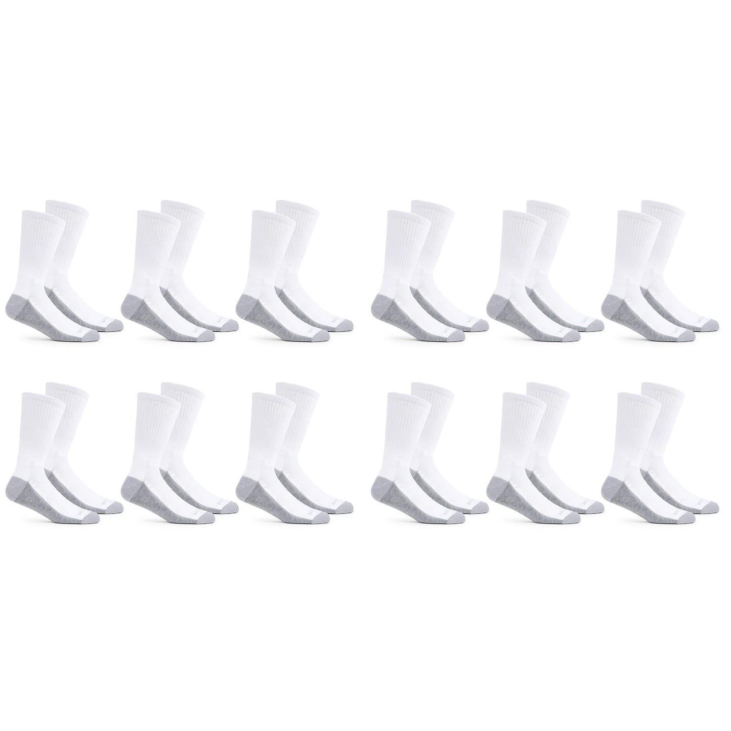 Fruit of the Loom Men's Dual Defense Crew Socks (12 Pack), White, Medium (6 - 12) 🍁 All In One Marketplace Canada