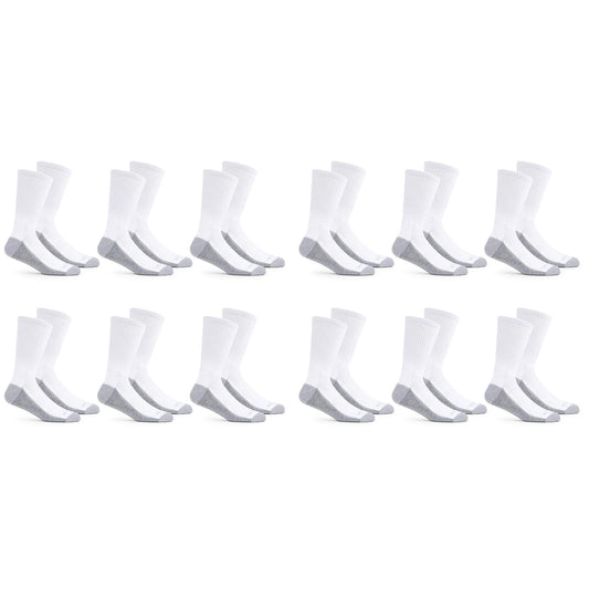 Fruit of the Loom Men's Dual Defense Crew Socks (12 Pack), White, Medium (6 - 12) 🍁 All In One Marketplace Canada Fruit of the Loom