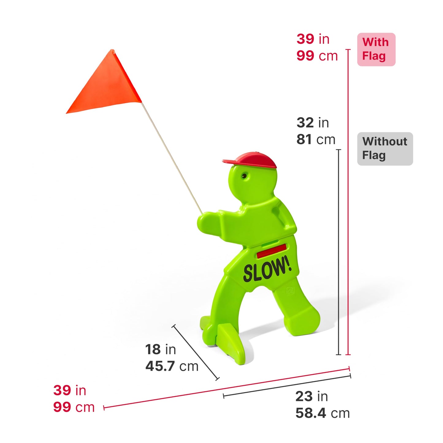 Step2 Kid Alert Street Safety Sign, Kids at Play Signage for Neighborhood Safety, 32-Inch Tall Reflective Caution Sign with Warning Flag 🍁 All In One Marketplace Canada