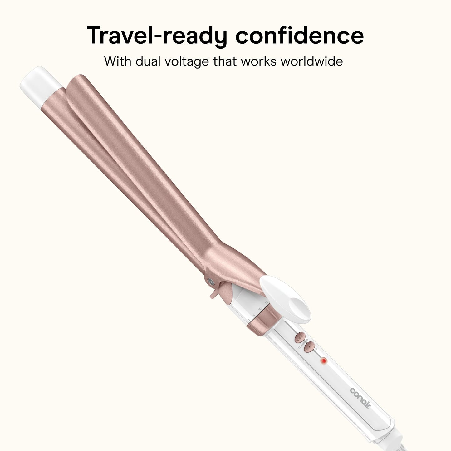Conair Double Ceramic Long Barrel 1-Inch Curling Iron, 1.0" Barrel Produces Classic Curls – for use on Medium and Long Hair, Hair Curler