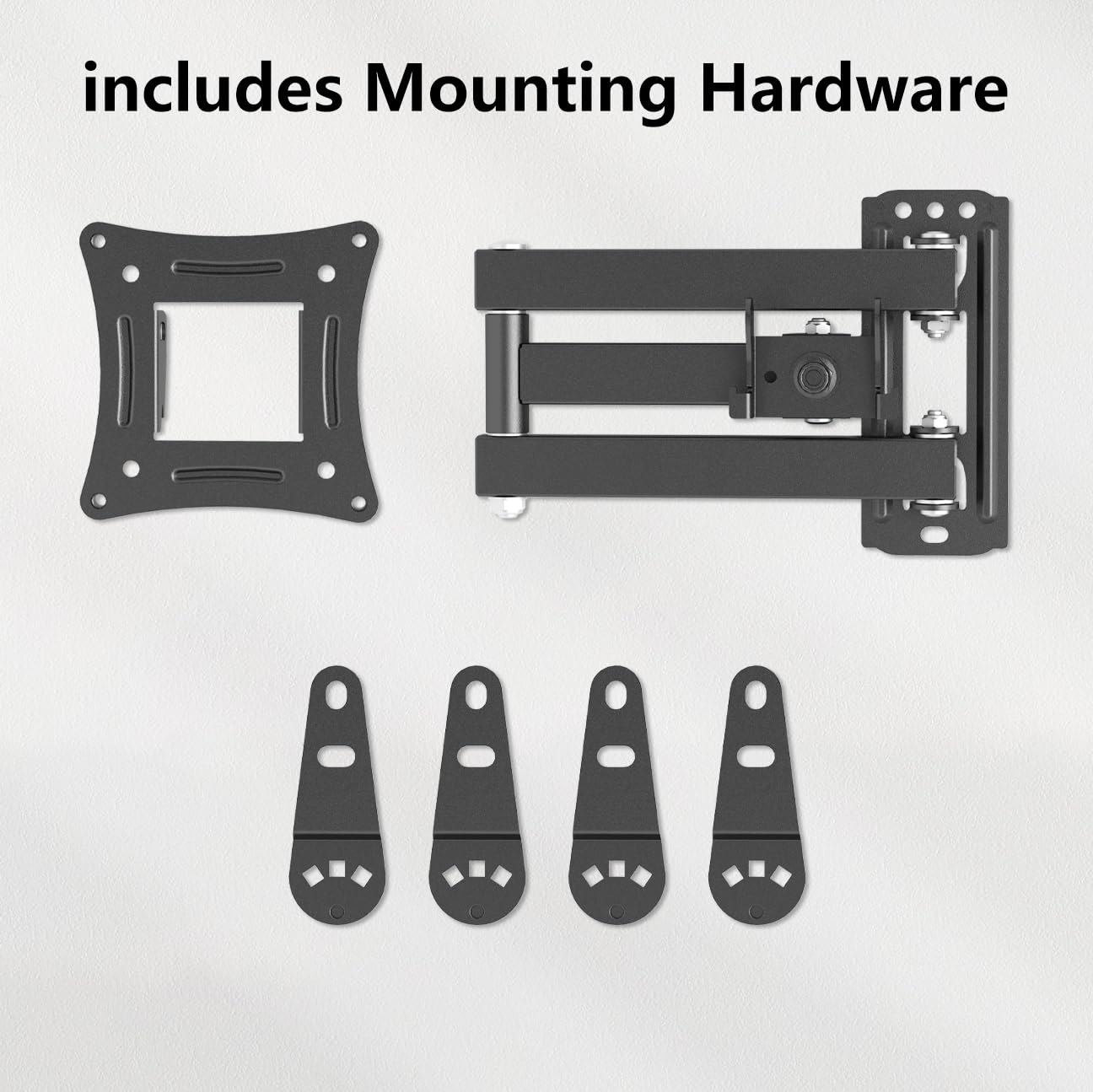 Full Motion Articulating TV Wall Mount Bracket with Swivel Tilt Extension & Rotation, Adjustable Arms for 13-42 Inch Flat/Curved LED LCD TVs & Monitors, Max 44lbs VESA 200x200mm