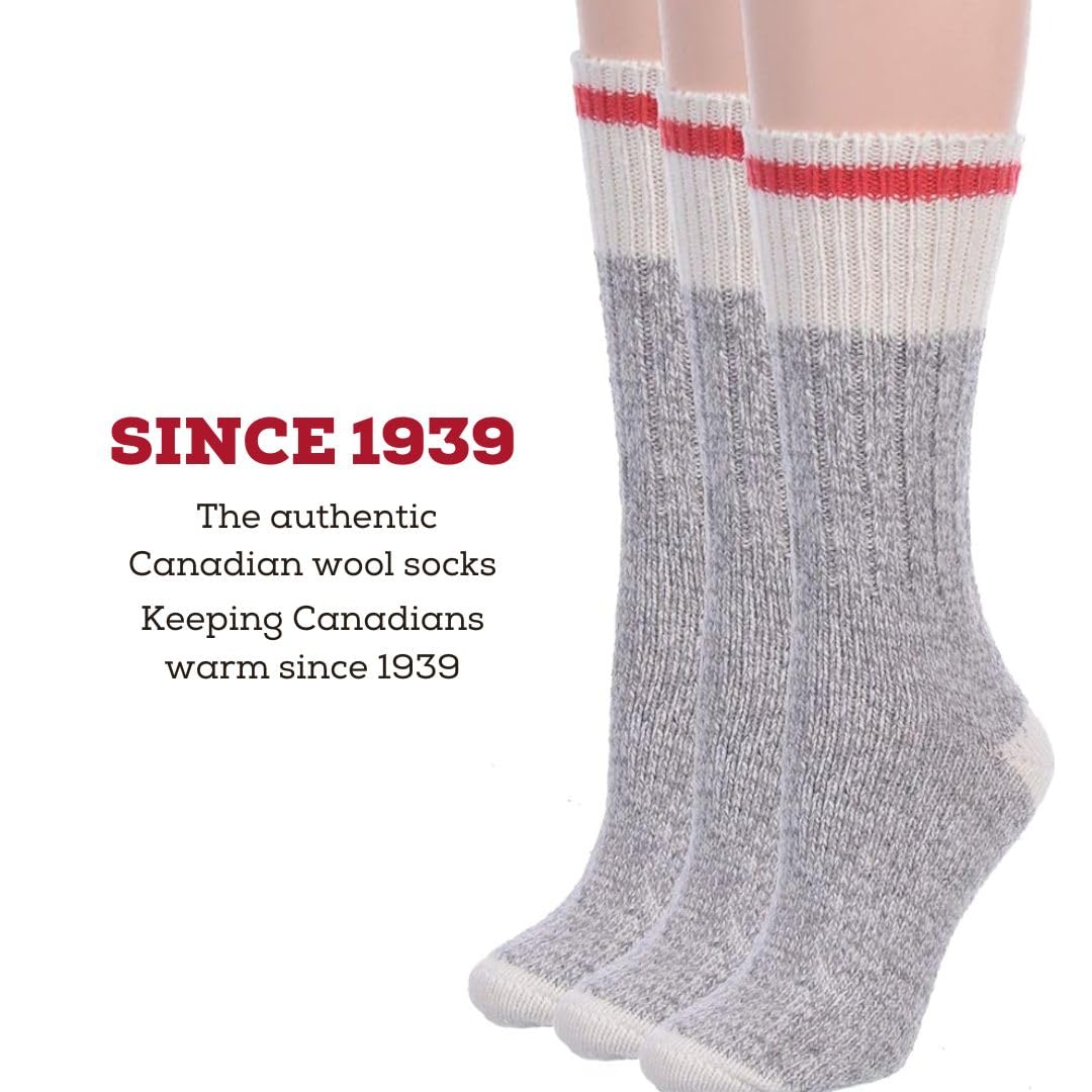 DURAY | Wool Socks for Men and Women | Warm Thermal Winter Socks | Heavy Duty Work Socks for Cold Weather | Durable Wool Blend Outdoor Socks | 3-Pack (Red, Size X-Large) 🍁 All In One Marketplace Canada