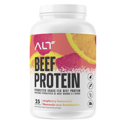 ALT Nutrition Grass-Fed Beef Protein Isolate Powder | 20g Protein from Hydrolyzed Beef Isolate, Dairy Free | Clear Smooth Juice-Like Texture | Naturally Flavoured, 25 Servings (Raspberry Lemonade) ALT Nutrition