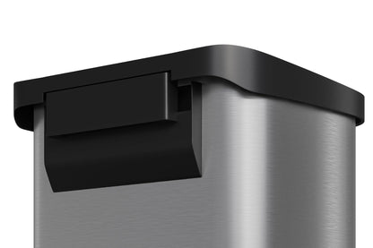 Garvee 21 Gallon / 80 Liter Stainless Steel Trash Can with Lid, Large Garbage Can for Kitchen, Rustproof Step-on Kitchen Metal Trash Bin with Liner Rim, Rear Handle, Soft Close Plastic Lid, Silver Garvee