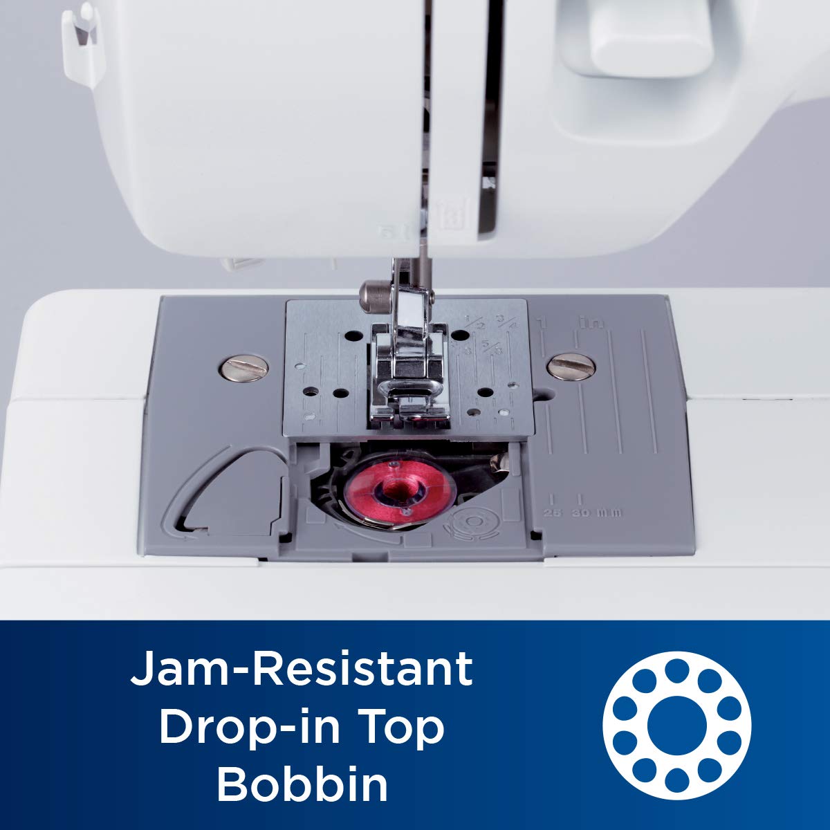 Brother XM2701 Lightweight, Full-Featured Sewing Machine with 27 Stitches, 1-Step Auto-Size Buttonholer, 6 Sewing Feet, and Instructional DVD - Available at All In One Marketplace Canada