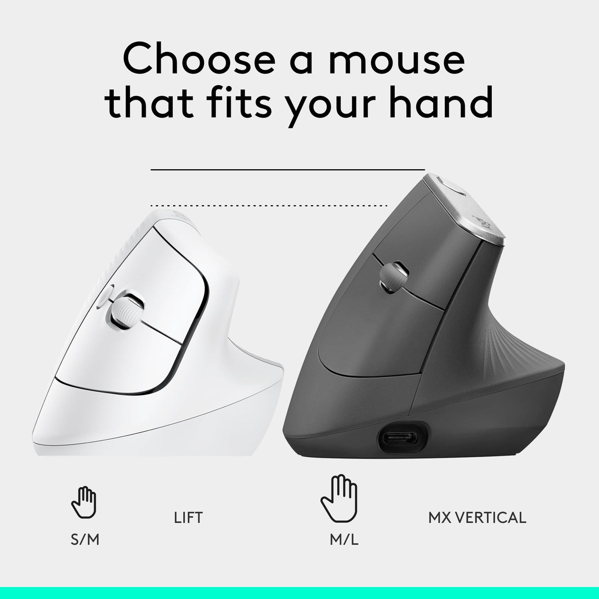 Logitech Lift Vertical Ergonomic Wireless Mouse - Off White