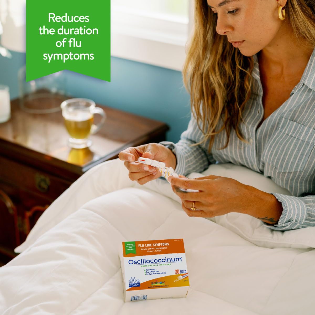 Boiron Oscillococcinum 60 doses Homeopathic Medicine for Flu-like Symptoms; Reduces the duration of flu-like symptoms such as body aches headaches fever and chills; Kosher (Pack of 2) Boiron