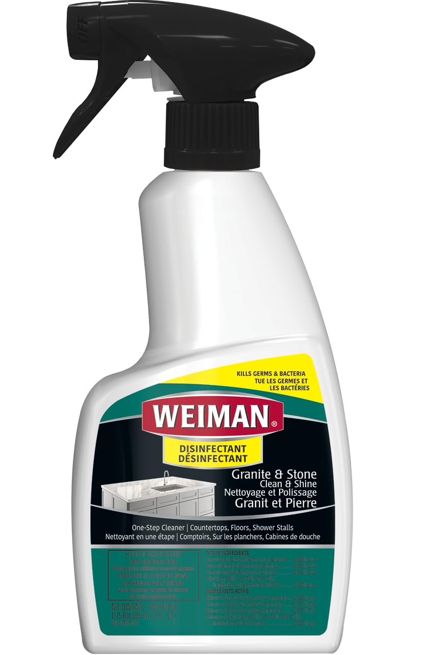 Weiman Granite Cleaner and Polish - 12 Fluid Ounce - Enhances Natural Color in Granite, Quartz, Marble, Soap Stone and More - Available at All In One Marketplace Canada