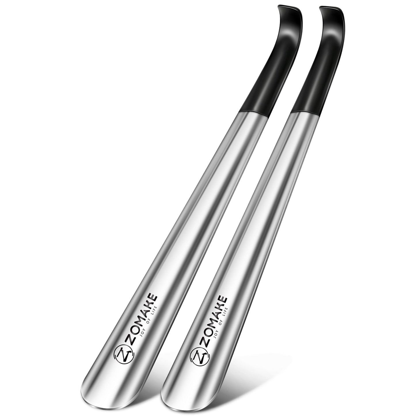 ZOMAKE Shoe Horn Long Handle,Metal Long Shoehorn for Seniors Men Women,2 Pcs 16.5" Boot Shoes Horn Chausse Pied(Black Handle) - Available at All In One Marketplace Canada