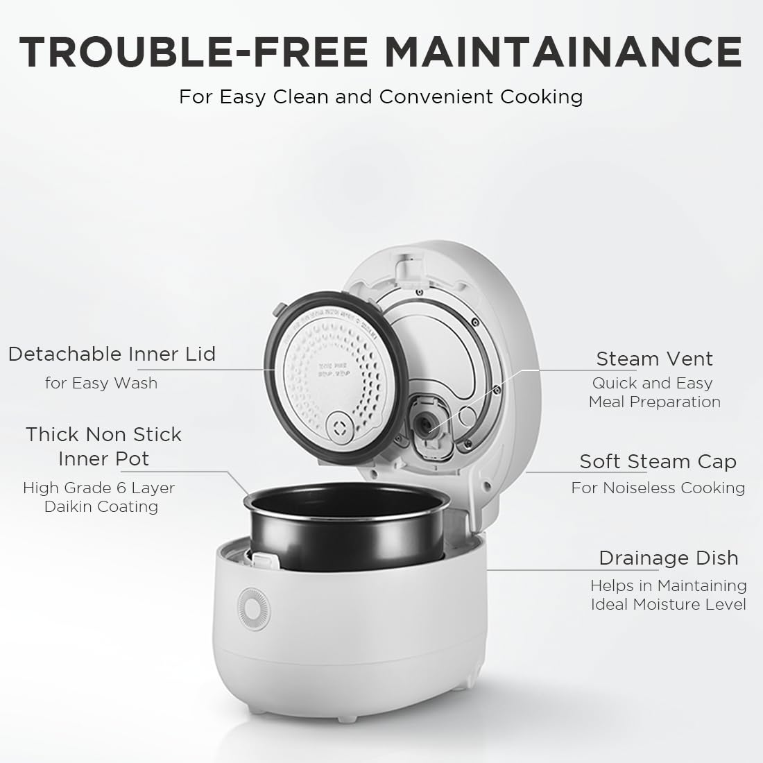 CUCKOO Rice Cooker 6 Cup Uncooked / 12 Cup Cooked, Modern Fuzzy Logic Rice Cooker Small with Delay Timer & Keep Warm Setting, Versatile Food Steamer for Cooking, Non-Stick Inner Pot, White (CR-0675FW) CUCKOO