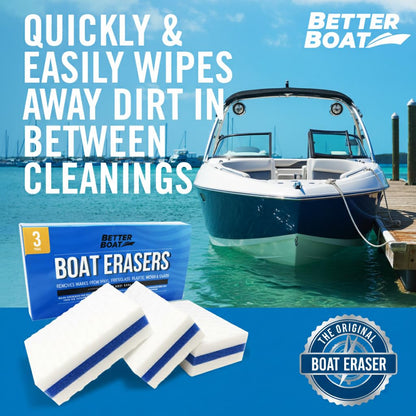 3PK Premium Boat Scuff Erasers, Boating Accessories for Cleaning, Gift for Pontoon, Fishing, Jon Boats, Decks, Vinyl and Hull Cleaner, Gadgets for Men and Women - Available at All In One Marketplace Canada