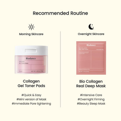 Biodance Collagen Gel Toner Pads | Pore Perfecting, Improving Elasticity, Korean Toner Pads for Sensitive Skin | 4.93 fl.oz.(140g), 60Pads - Available at All In One Marketplace Canada