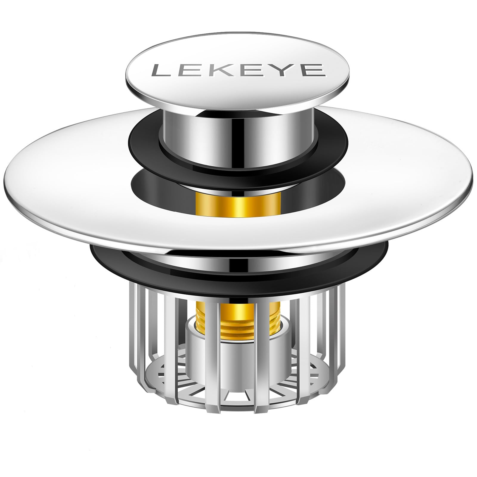 LEKEYE Tub Stopper | Shower Drain Hair Catcher | Pop-up Drain Stopper with Strainer | Bathroom Bathtub Plug | Drain Protector for 1-1/2 to 1-3/4" Bath Drain Hole - Available at All In One Marketplace Canada