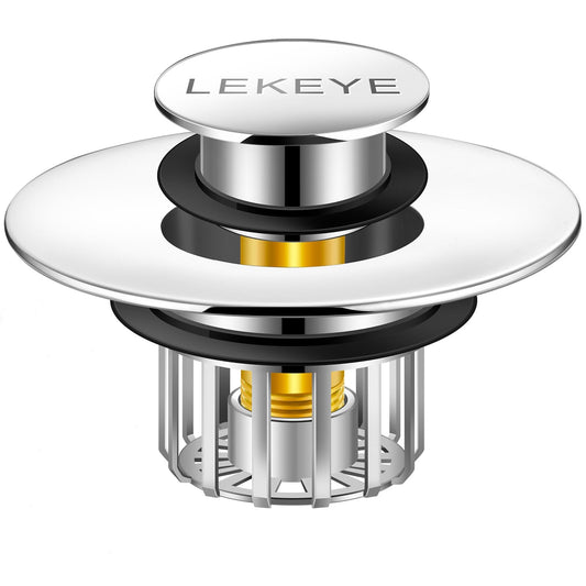 LEKEYE Tub Stopper | Shower Drain Hair Catcher | Pop-up Drain Stopper with Strainer | Bathroom Bathtub Plug | Drain Protector for 1-1/2 to 1-3/4" Bath Drain Hole - Available at All In One Marketplace Canada