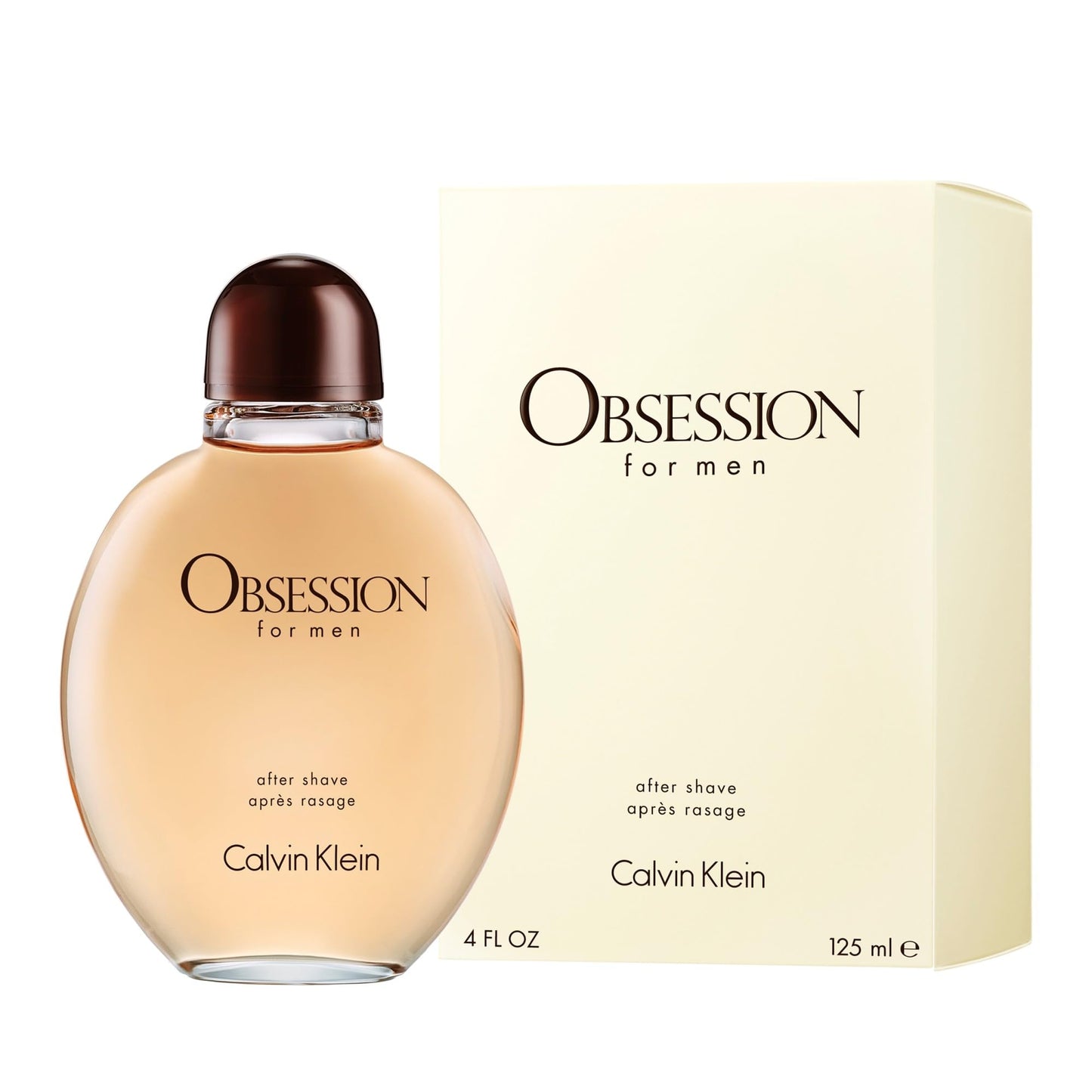 Calvin Klein Obsession Eau de Toilette After Shave Lotion for Men 125ml - Ambery Fragrance, Top notes: Bergamot, mandarin Calvin Klein