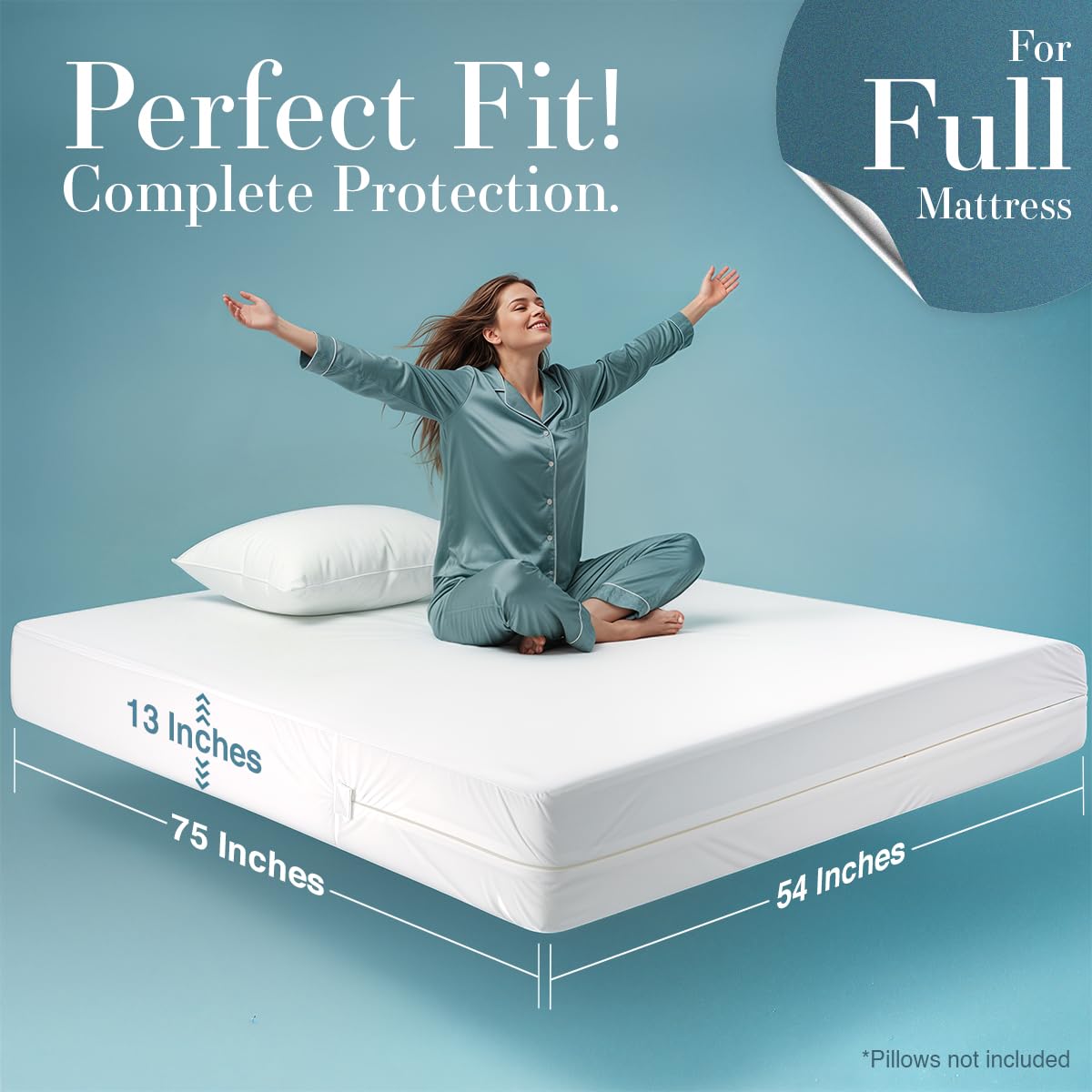 Utopia Bedding Zippered Mattress Encasement Full/Double - 100% Waterproof and Bed Bug Proof Mattress Protector - Absorbent, Six-Sided Mattress Cover