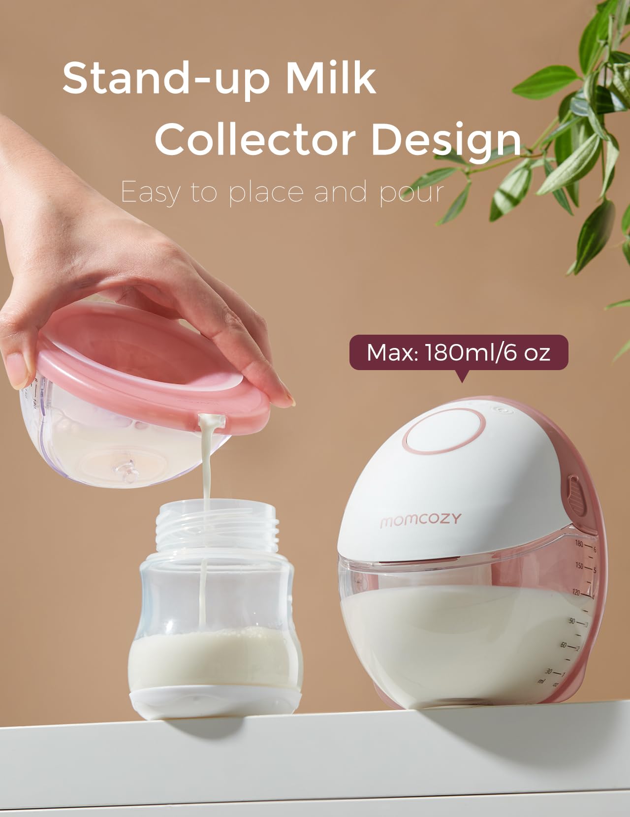 Momcozy Breast Pump Hands Free Mobile Style | M6, Wearable Breastfeeding Pump Ideal Rhythm for More Milk, DoubleFit Flange More Fit & Discreet with 3 Modes & 9 Levels, 24mm (Cozy Red, 2 Count)