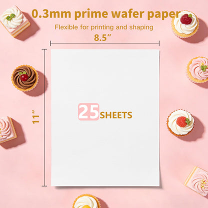 Edible Wafer Paper Sheets 25pcs, A4 Size 8.5" x 11", 0.3mm 🍁 All In One Marketplace Canada