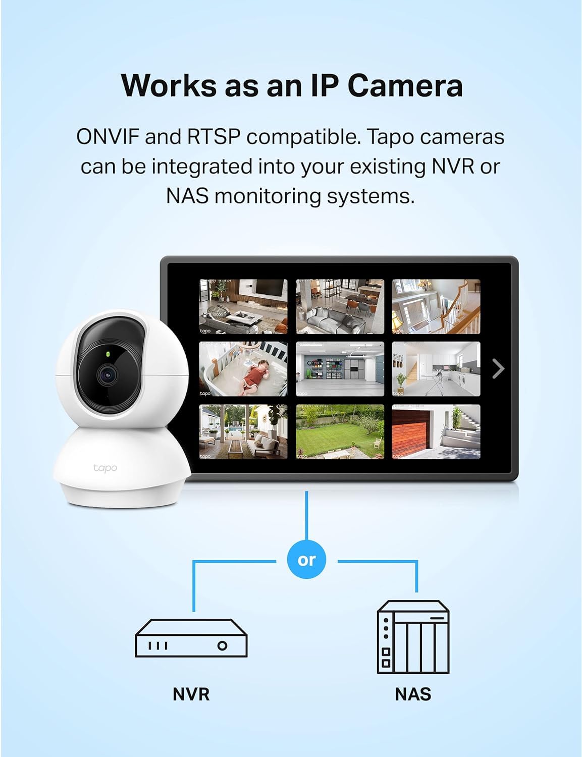 Tapo 2K Pan/Tilt Indoor Security WiFi Camera, 2 Pack, Baby & Pet Camera w/ 360° Motion Tracking, 2-Way Audio, Night Vision, Cloud & Local Storage (Up to 256 GB), Works w/Alexa & Google (Tapo C210P2)
