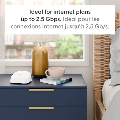 Amazon eero 7 dual-band mesh Wi-Fi 7 router (newest model) - Supports internet plans up to 2.5 Gbps, Coverage up to 190 m², 1-pack