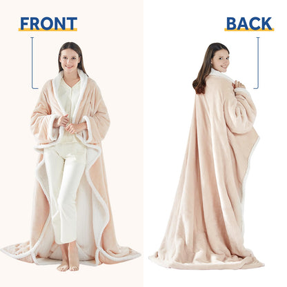 Sealy Wearable Electric Blanket with Foot Pocket, 50"x70"+18", Beige 🍁 All In One Marketplace Canada