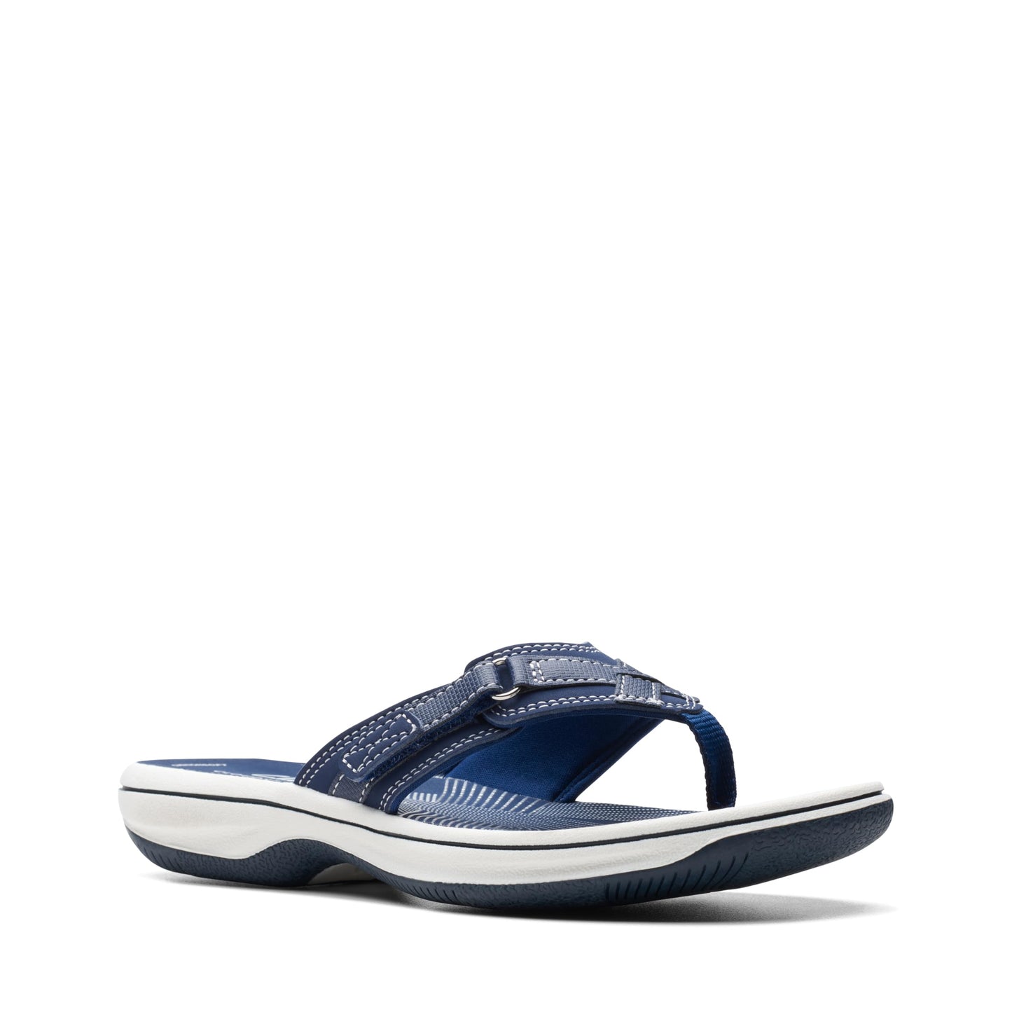 Clarks womens BREEZE SEA Flip Flops, Navy Syn, 9 US