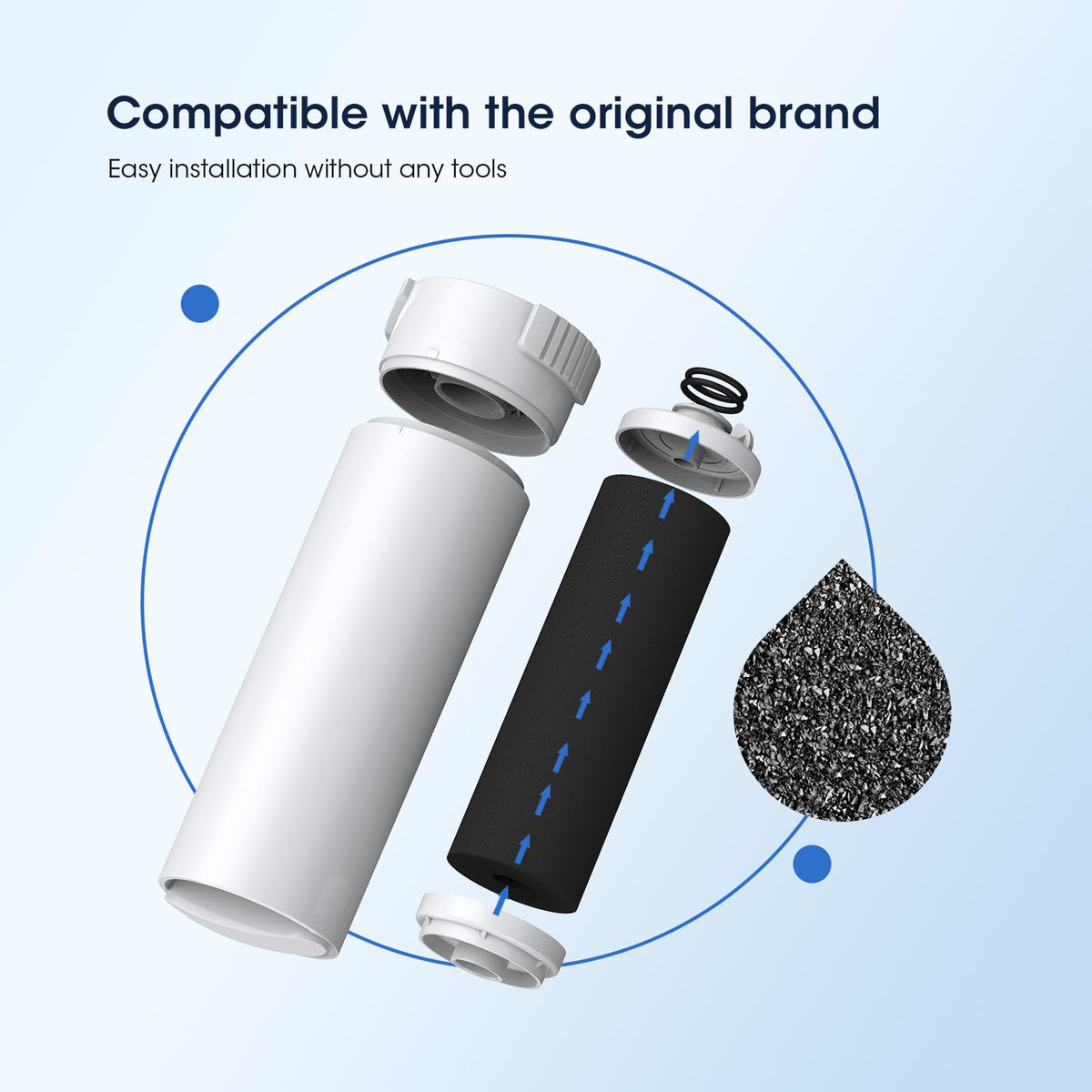 Glacier Fresh Water Filter Compatible with XWFE (Built-in CHIP), Replacement for GE XWFE, XWF Refrigerator Water Filter NSF/ANSI 42 Certification Pack of 1