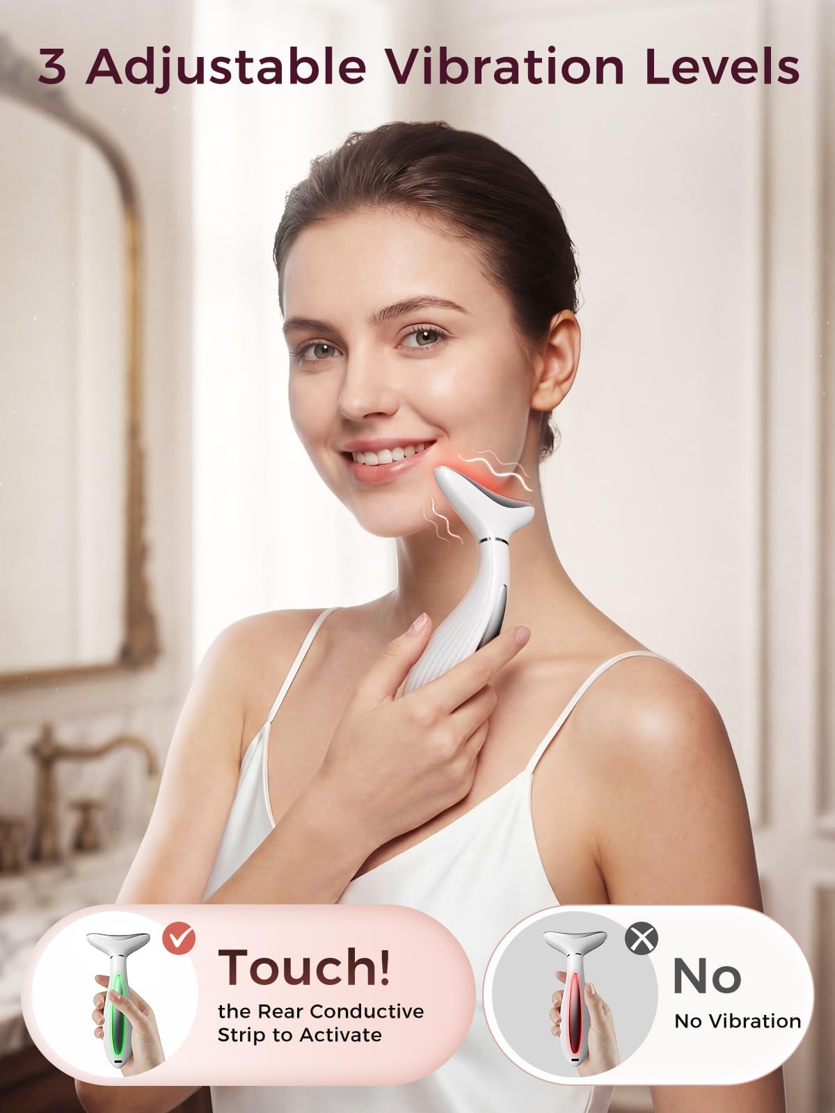 3 in 1 Neck and Face Massager Tool, Red Light Therapy for Face, Portable Facial Massager for Mother Day Gifts, Anniversary Gift for Couple, Valentines Day Gifts for Her, Birthday Gifts for Women - Available at All In One Marketplace Canada