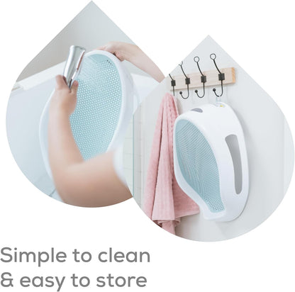 Angelcare Baby Bath Support, Aqua, for babies less than 6 months of age, Made in Canada